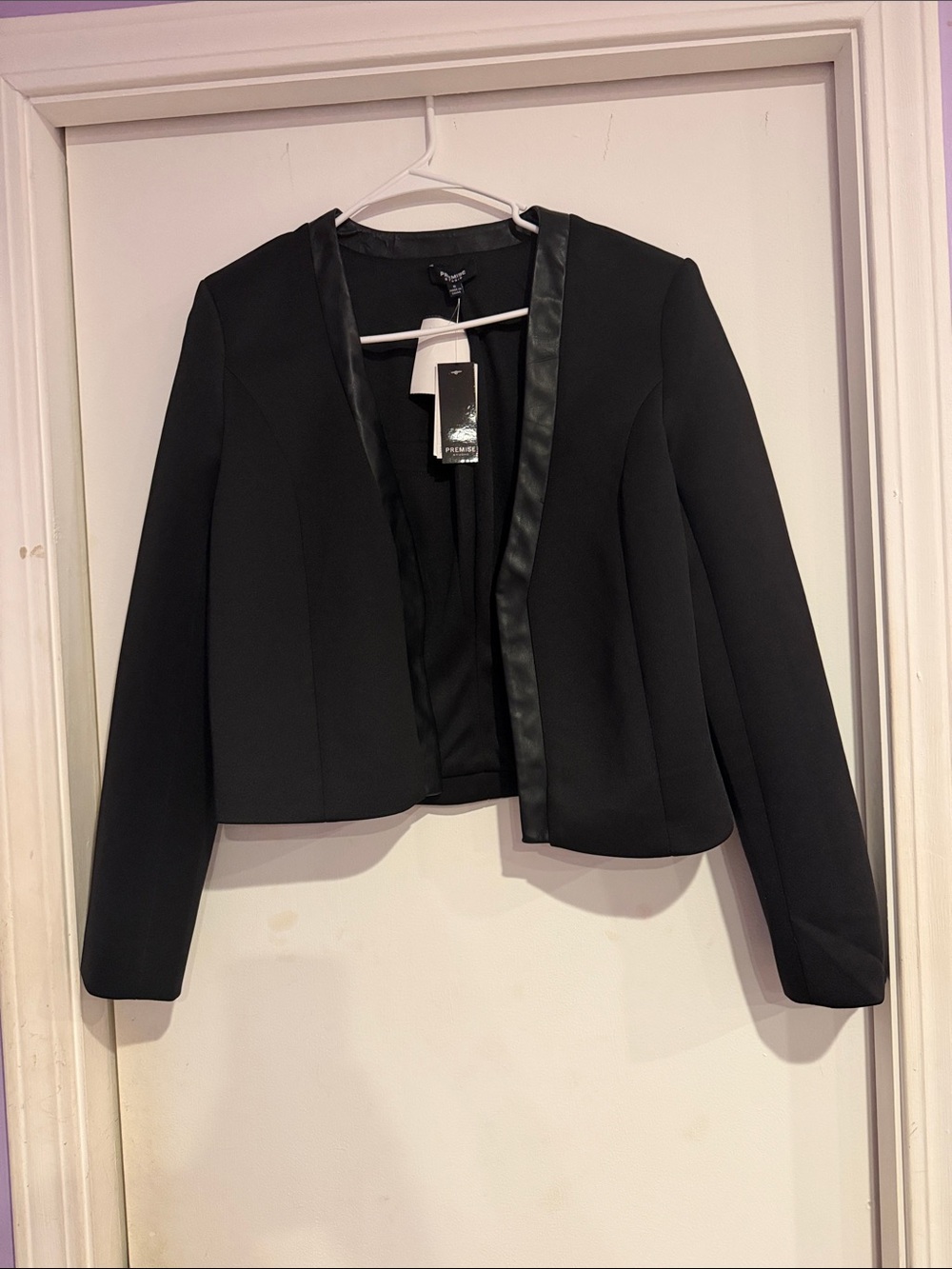 Petite Black Open-Front Blazer Jacket